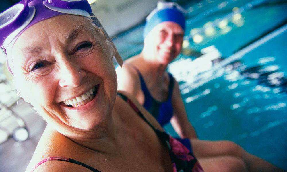 Older ladies swimming